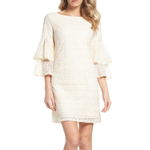 New Eliza J Bell Sleeve Lace Shift Dress